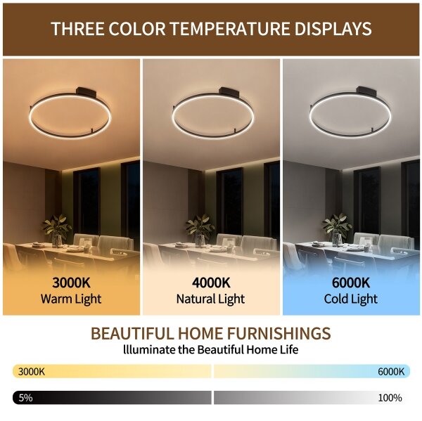 Brilagi - LED Stmívatelné svítidlo PORTOFINO LED/60W/230V pr. 80 cm černá + DO