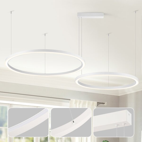 Brilagi - LED Stmívatelný lustr na lanku PORTOFINO LED/98W/230V bílá + DO