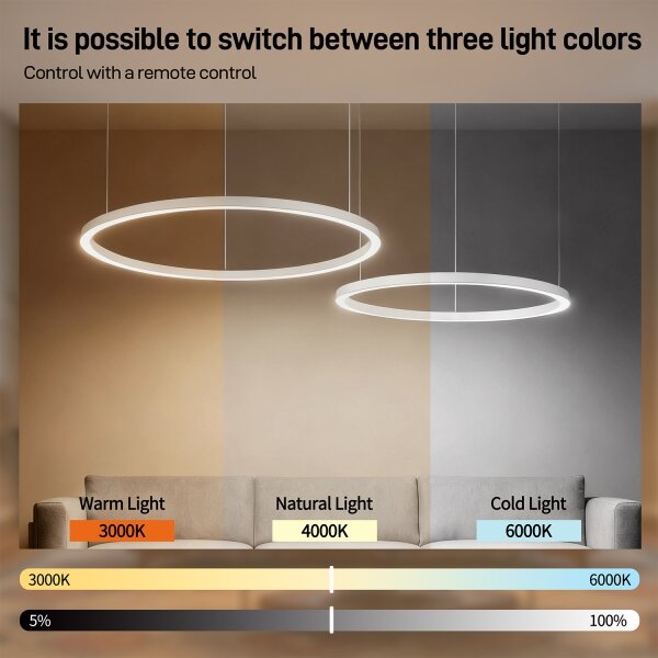 Brilagi - LED Stmívatelný lustr na lanku PORTOFINO LED/98W/230V bílá + DO