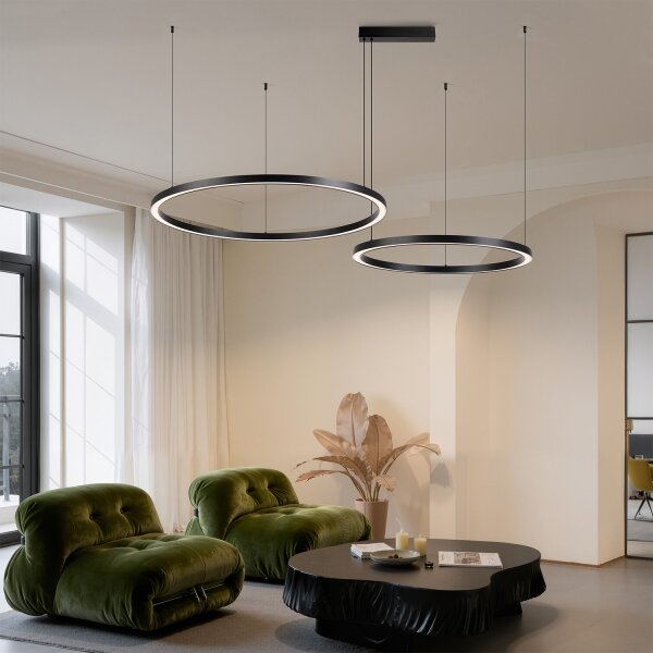 Brilagi - LED Stmívatelný lustr na lanku PORTOFINO LED/98W/230V černá + DO