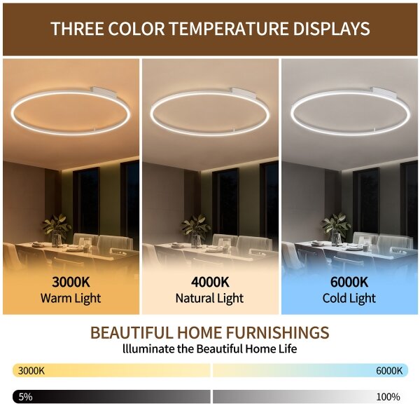 Brilagi - LED Stmívatelné svítidlo PORTOFINO LED/85W/230V pr. 120 cm stříbrná+DO