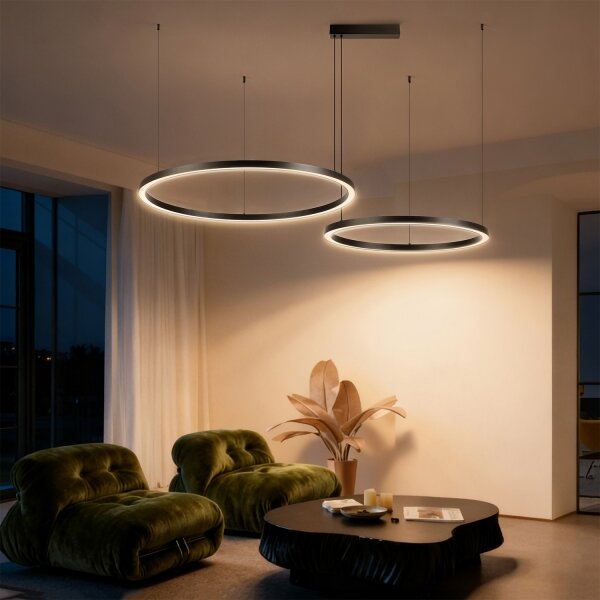 Brilagi - LED Stmívatelný lustr na lanku PORTOFINO LED/98W/230V černá + DO