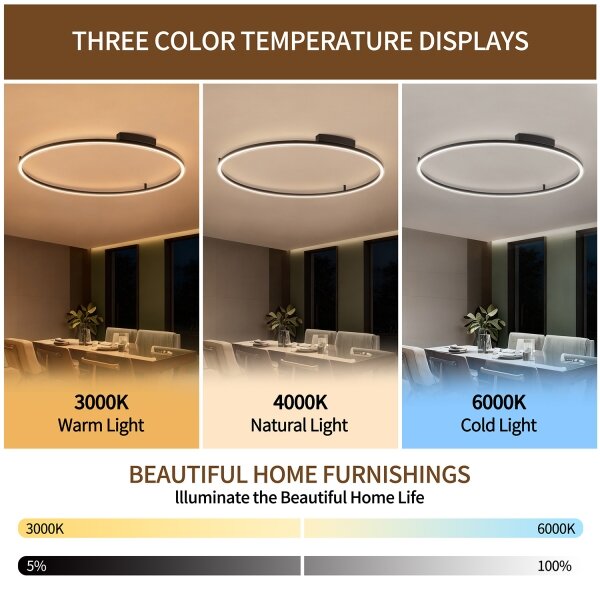 Brilagi - LED Stmívatelné svítidlo PORTOFINO LED/85W/230V pr. 120 cm černá + DO