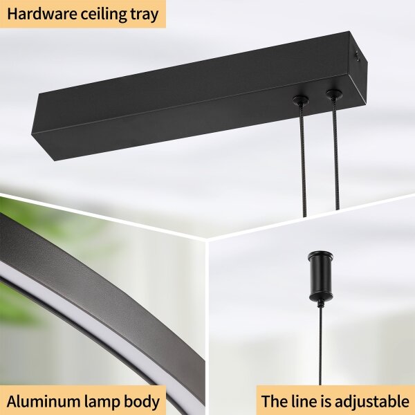 Brilagi - LED Stmívatelný lustr na lanku PORTOFINO LED/98W/230V černá + DO