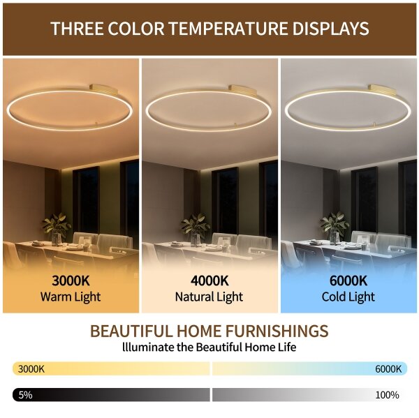 Brilagi - LED Stmívatelné svítidlo PORTOFINO LED/85W/230V pr. 120 cm zlatá + DO