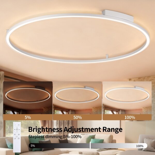 Brilagi - LED Stmívatelné svítidlo PORTOFINO LED/85W/230V pr. 120 cm stříbrná+DO