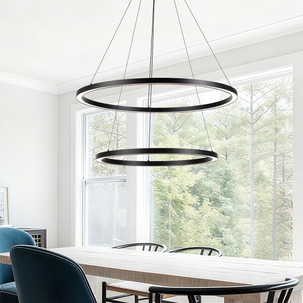 Brilagi - LED Stmívat. lustr na lanku PORTOFINO LED/98W/230V pr. 80 cm černá +DO