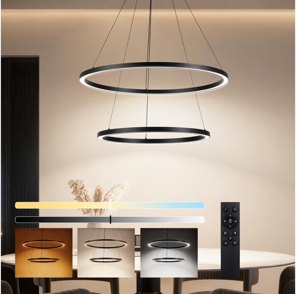 Brilagi - LED Stmívat. lustr na lanku PORTOFINO LED/98W/230V pr. 80 cm černá +DO
