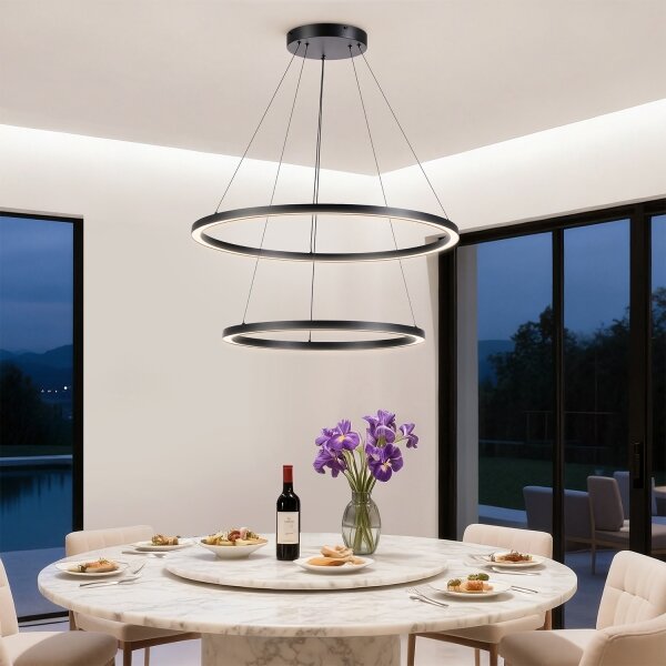 Brilagi - LED Stmívat. lustr na lanku PORTOFINO LED/98W/230V pr. 80 cm černá +DO