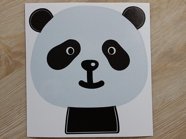 Panda na vypínač textilní přelepitelná samolepka na zeď 20 x 22 cm