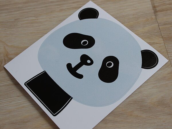 Panda na vypínač textilní přelepitelná samolepka na zeď 20 x 22 cm