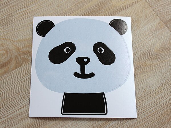 Panda na vypínač textilní přelepitelná samolepka na zeď 20 x 22 cm