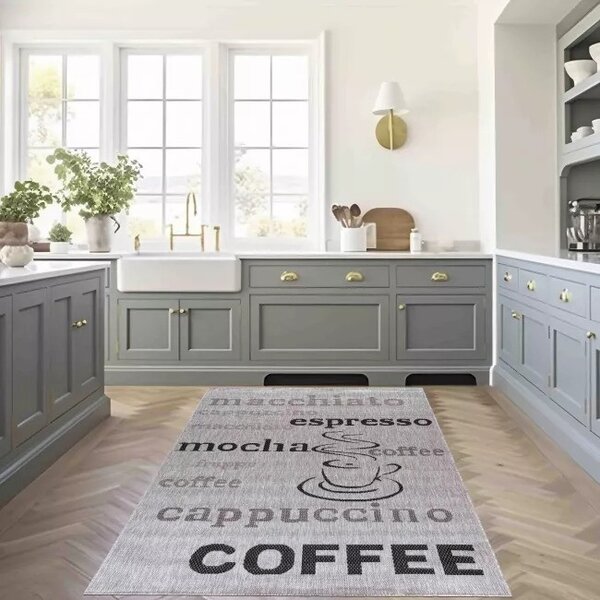 Makro Abra Kusový koberec Sisal MELISSA KF88A Kafe Popisy šedý Rozměr: 160x230 cm