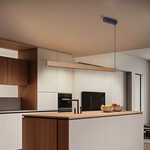 Immax NEO 07303L - LED Stm lustr na lanku MADEIRA 26W/230V Wi-Fi Tuya 122 cm dub