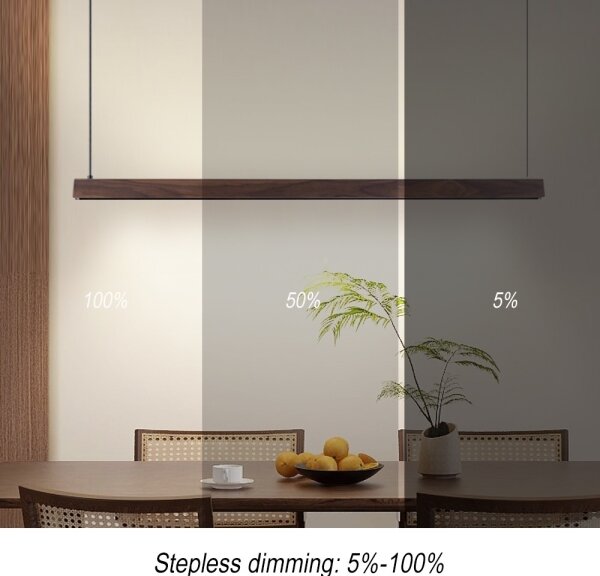 Immax NEO 07300L-LED Stm lustr na lanku MADEIRA 26W/230V Wi-Fi Tuya 122 cm ořech