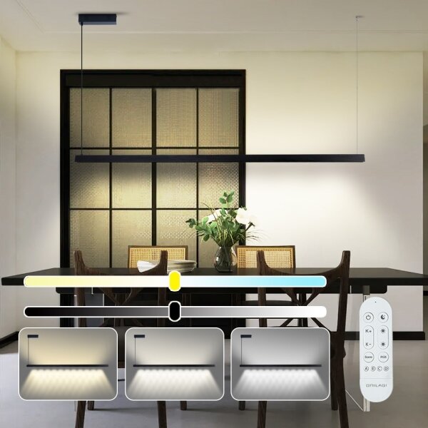 Immax NEO 07308L-LED Stm lustr na lanku MADEIRA 44W/230V Wi-Fi Tuya 202 cm černá