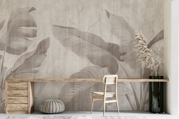 Fototapeta Elegantní design botanických listů v neutrálních tónech, Přírodní fototapety, Populární fototapety, u00299 - Tapeko.co.cz