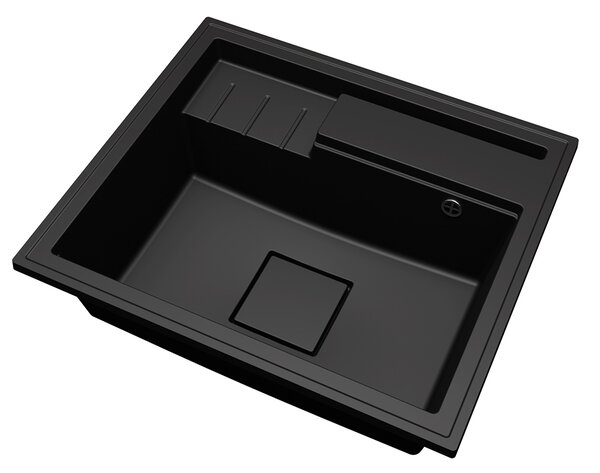 Granitový dřez ELITE 6052 ČERNÝ 60 x 52 x 21,5cm