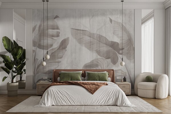 Fototapeta Elegantní design botanických listů v neutrálních tónech, Přírodní fototapety, Populární fototapety, u00299 - Tapeko.co.cz