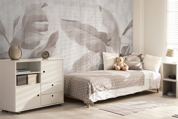 Fototapeta Elegantní design botanických listů v neutrálních tónech, Přírodní fototapety, Populární fototapety, u00299 - Tapeko.co.cz