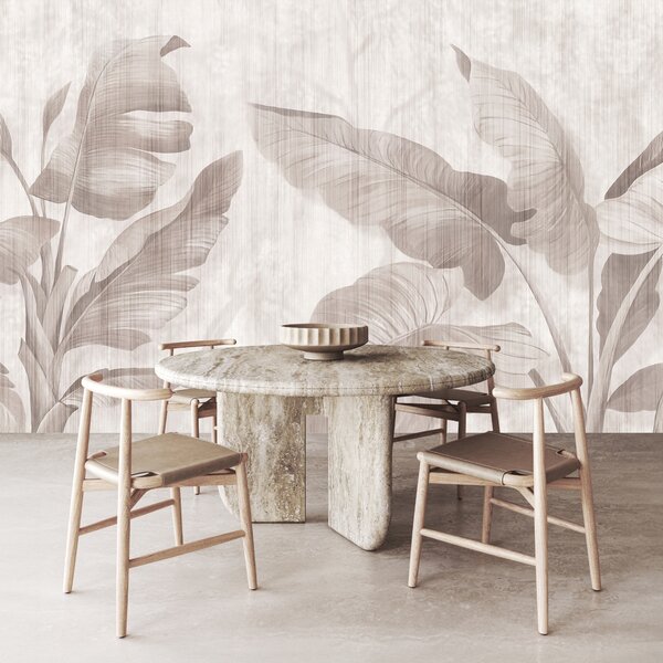 Fototapeta Elegantní design botanických listů v neutrálních tónech, Přírodní fototapety, Populární fototapety, u00299 - Tapeko.co.cz