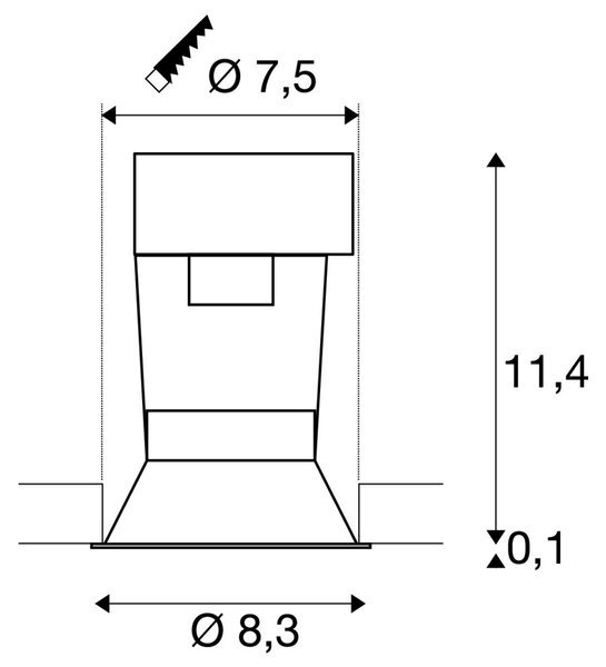 LA 112911 Zápustné svítidlo HORN bílá 230V GU10 50W - BIG WHITE (SLV)