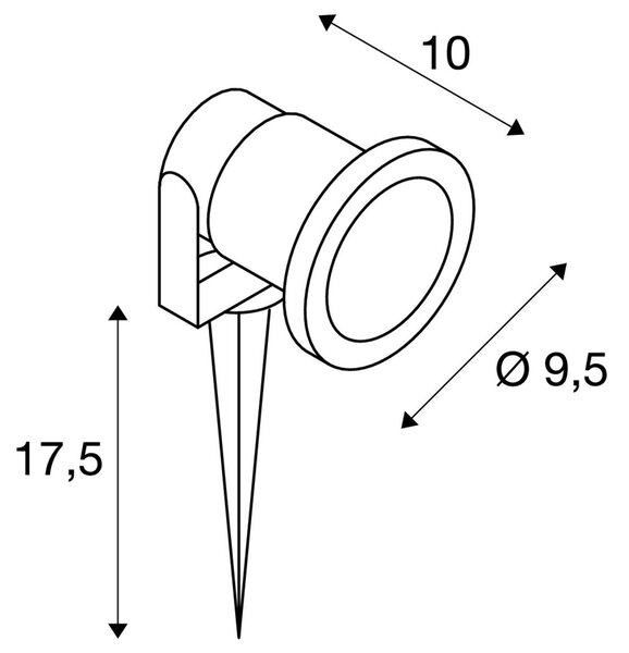 LA 227418 Venkovní svítidlo NAUTILUS bodec 5m kabel a zástrčka 230V GU10 3 - BIG WHITE (SLV)