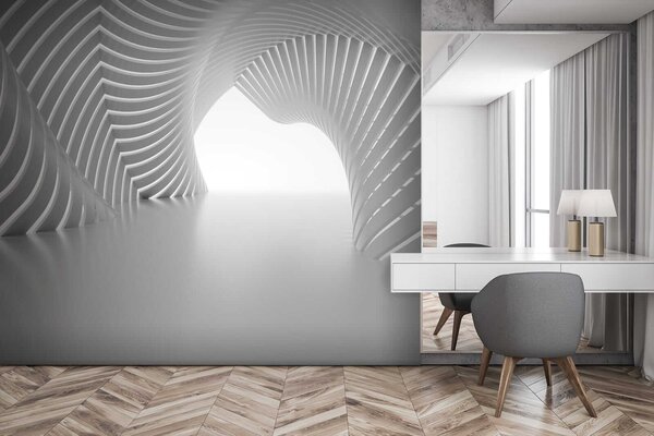 Fototapeta Bílý tunel se zakřivenými liniemi, Fototapety s expandujícím prostorem, Populární fototapety, u02035 - Tapeko.co.cz