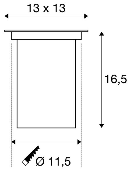 LA 229324 Venkovní svítidlo DASAR 115 ADJUST na podlahu čtyřhraná 230V GU10 - BIG WHITE (SLV)