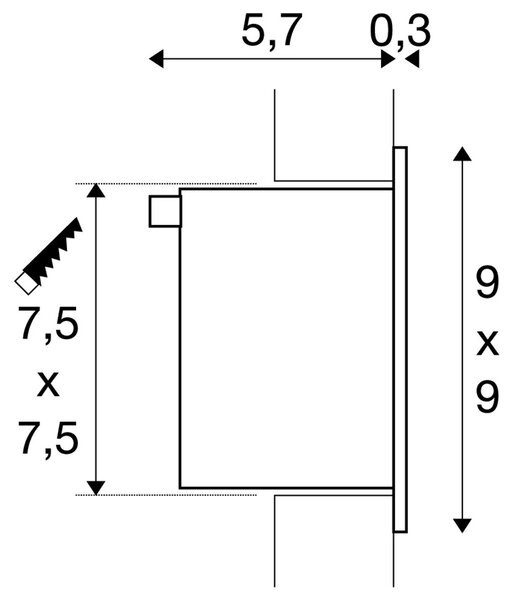 LA 111262 Zápustné svítidlo FRAME BASIC teplá bílá 350mA LED 1W - BIG WHITE (SLV)