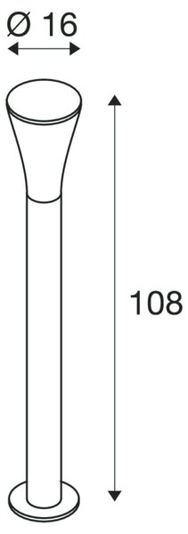 BIG WHITE SLV ALPA CONE 100, venkovní stojací lampa, TC-(D,H,T,Q)SE, IP55, šedý kámen, pr./V 7,3/108 cm, max. 24 W 228925