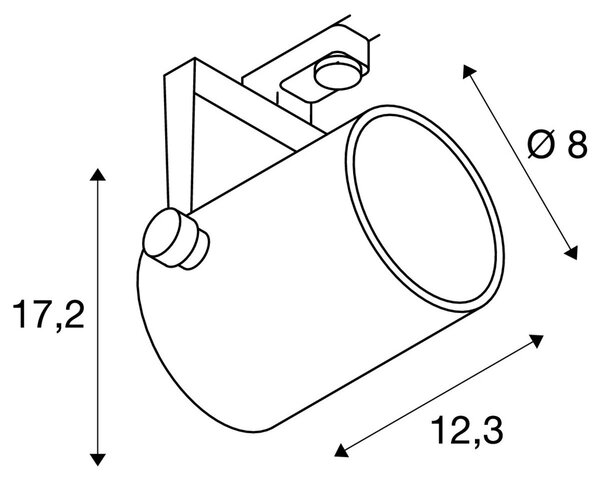 LA 153850 Systémové svítidlo EURO SPOT GU10 s tříokr. adaptérem černá 230V - BIG WHITE (SLV)