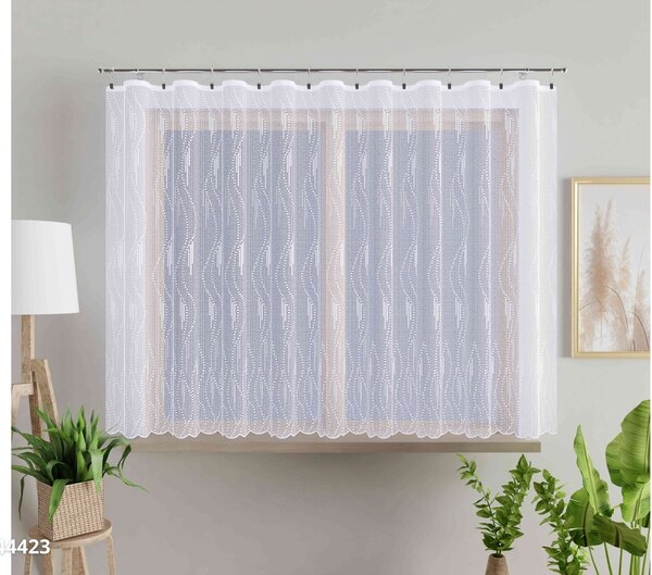 Záclona žakárová, Edison metráž, bílá 150 cm