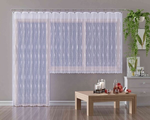 Záclona žakárová, Edison metráž, bílá 150 cm