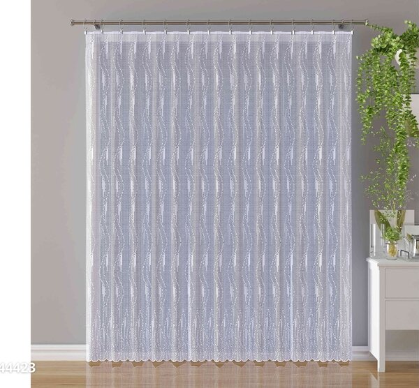 Záclona žakárová, Edison metráž, bílá 150 cm