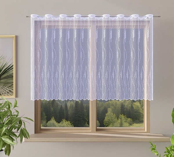 Záclona žakárová, Edison metráž, bílá, výška 100 cm 100 cm
