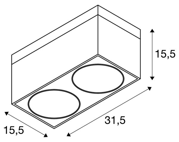 LA 117111 Stropní svítidlo KARDAMOD přisazená čtvercová ES111 II bílá 230V - BIG WHITE (SLV)
