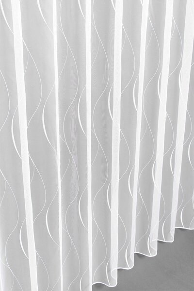 Záclona vega, Jezerní vlnky s olůvkem metráž, bílá 160 cm