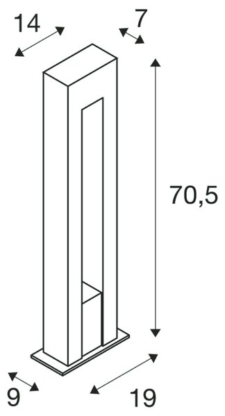 BIG WHITE SLV ARROCK ARC, venkovní stojací lampa, QPAR51, IP44, sůl a pepř, žula, max. 35 W 231420