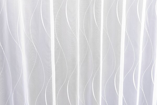 Záclona vega, Jezerní vlnky s olůvkem metráž, bílá 160 cm