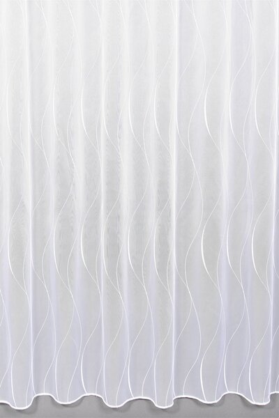 Záclona vega, Jezerní vlnky s olůvkem metráž, bílá 160 cm