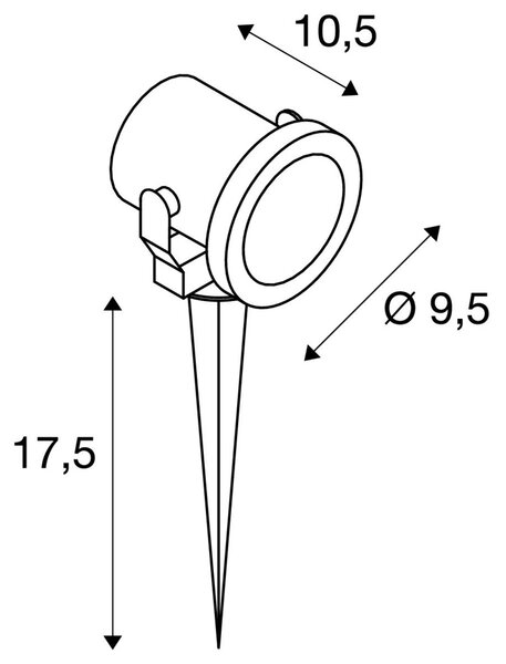 LA 229740 NAUTILUS s bodcem česaná ocel 230V GU10 35W 180° IP44 - BIG WHITE (SLV)