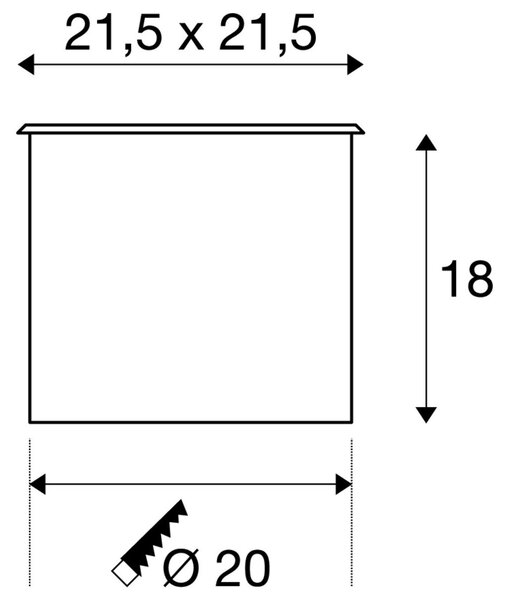 LA 229234 Venkovní svítidlo DASAR 215 zápustná ES111 čtyřhranná 230V GU10 - BIG WHITE (SLV)