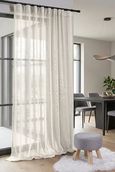 Záclona markizeta, Hrubé plátýnko s olůvkem, smetanová 320 cm