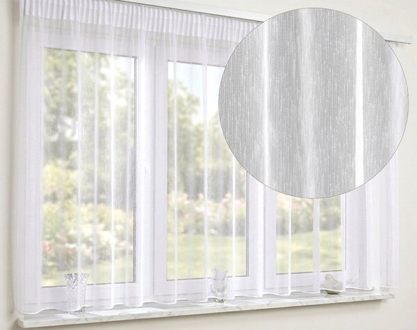 Záclona markizeta, Solaris s leskem a s olůvkem metráž, bílá 220 cm