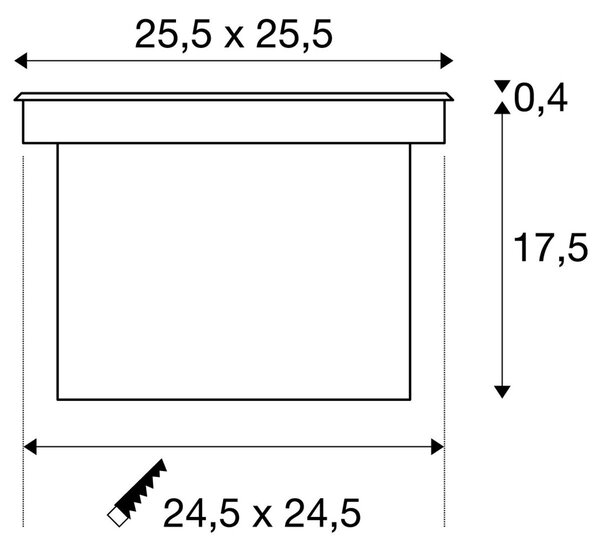 LA 229381 Podlahové vestavěné svítidlo DASAR LED SQUAREI, nerezová ocel 316, asymetrické, 34 W, 4000K, IP67 - BIG WHITE (SLV)