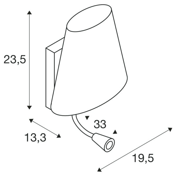 BIG WHITE SLV COUPA FLEX, nástěnné svítidlo, QT14, 3000K, chrom, satinované sklo, 43 W 149452