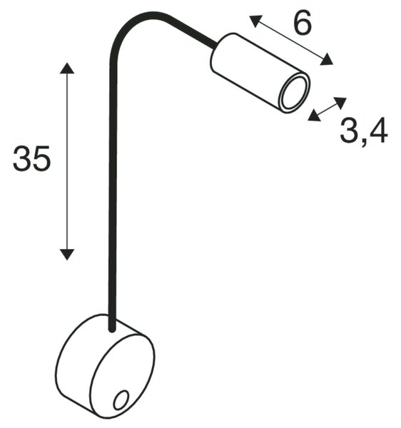 BIG WHITE SLV DIO FLEX PLATE, nástěnné svítidlo, Power LED 1 W, 3000K, chrom 146682