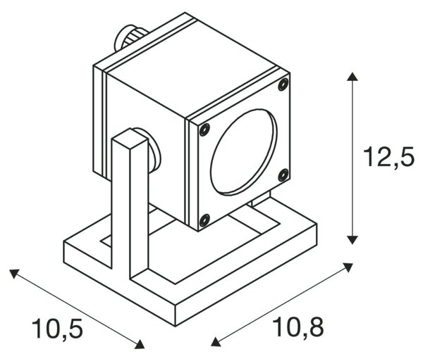 BIG WHITE SLV CUBIX 1, venkovní stojací lampa, jedna žárovka, QPAR51, IP44, hranatá, antracit, úsporná žárovka, max. 25 W 132835