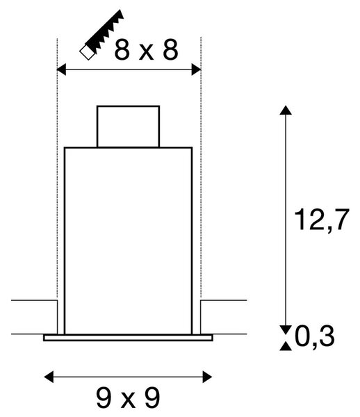 LA 115510 KADUX GU10 I matná černá 230V GU10 50W - BIG WHITE (SLV)